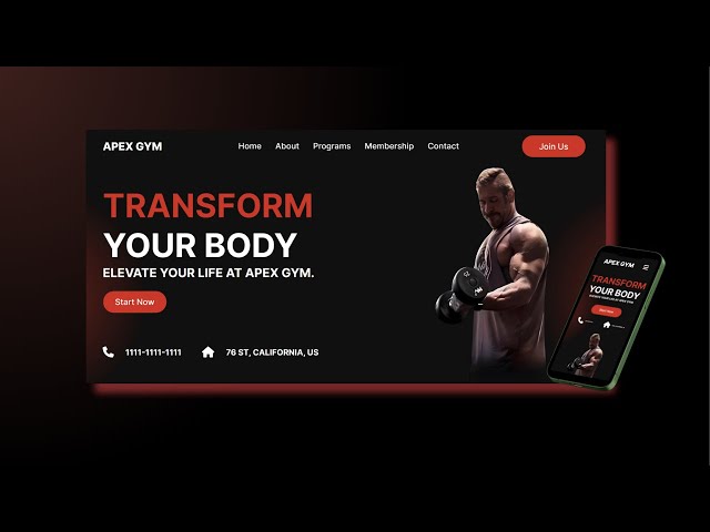 Responsive Gym Website Using HTML CSS & JavaScript