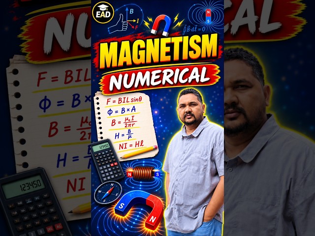 Magnetism📢Top Numerical🚀#electrical #rrb #ssc #ramansir