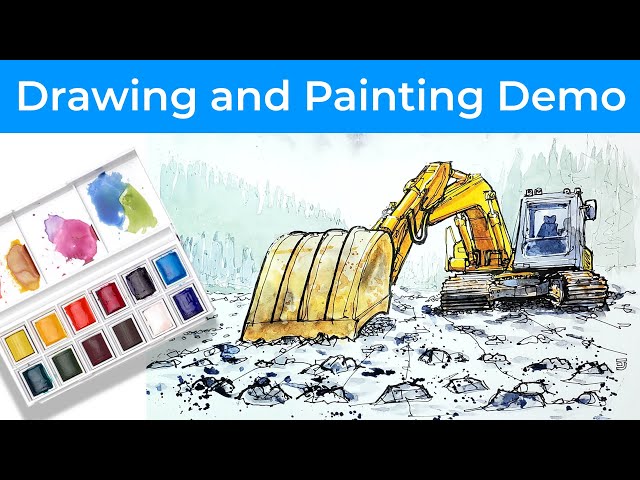 Urban Sketching with Fountain Pen and Watercolour - Easy Technique for Beginners