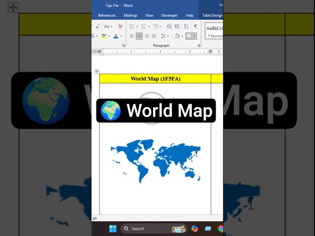 MS Word - Create a World Map