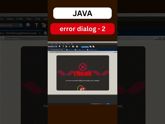 Custom Error Dialog in Java - V2 | #shorts #java #programming