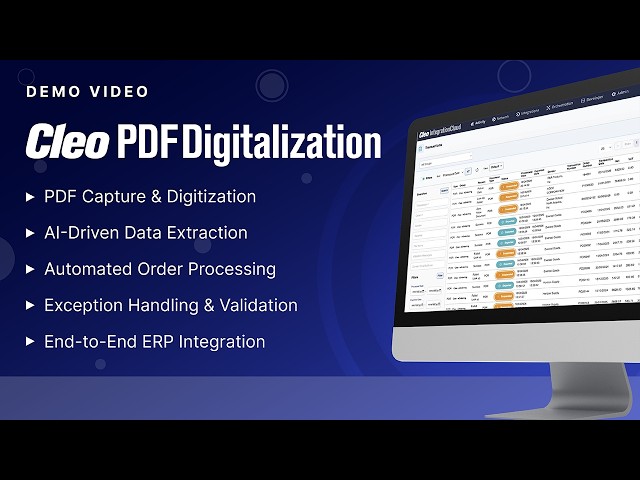 Cleo PDF Digitization Demo: Automate PDF Order and Invoice Processing