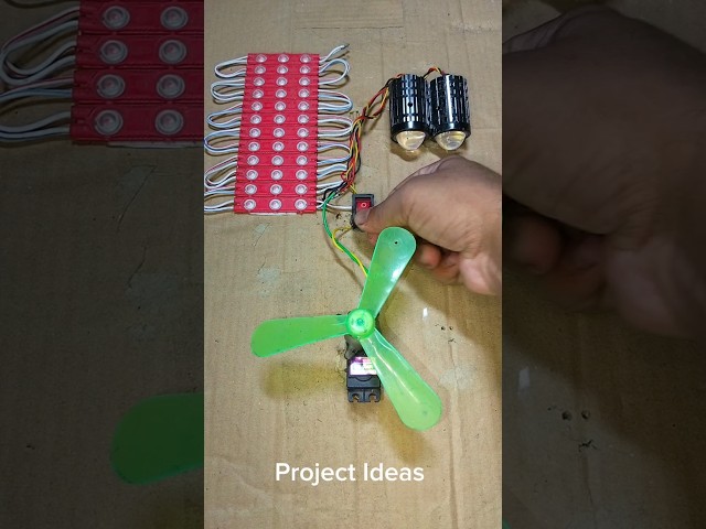 Two Fog Bulb Light and 10 Strip LED Light Powering With New Metal Servo Motor #dcmotor #tech #shorts