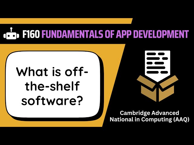 Off-the-Shelf Software | 1.3.3a | OCR AAQ | Application Development | F160