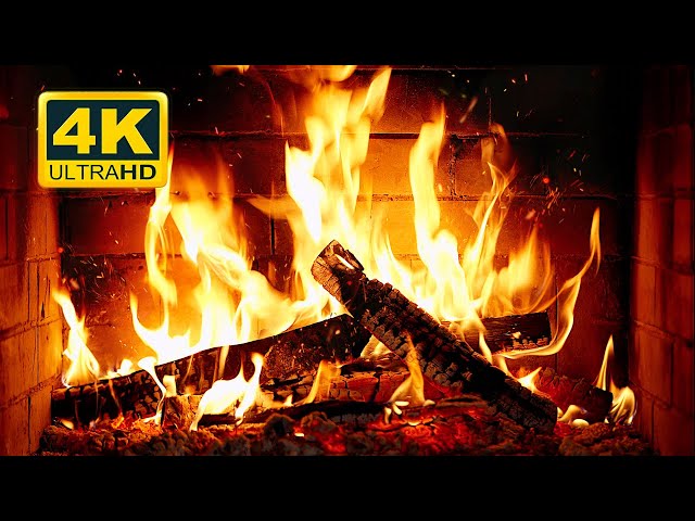 🔥 Cozy Fireplace 4K (12 HOURS). Fireplace with Crackling Fire Sounds. Crackling Fireplace 4K