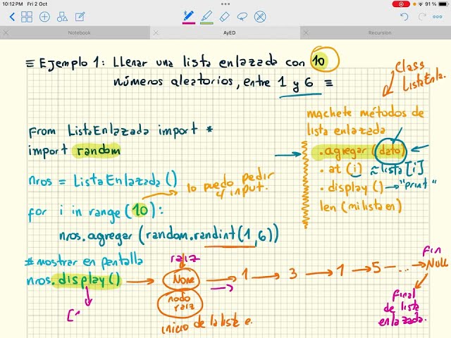 Listas Enlazadas - Ejemplo 1 llenarla con Números Aleatorios