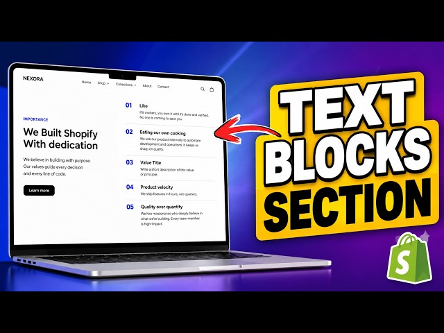 How to Add a Text Blocks Section to Your Shopify Store