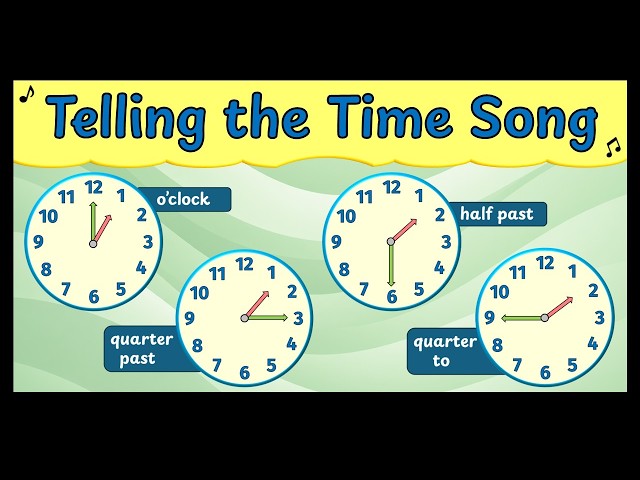 Telling the Time Song | O'Clock, Half Past, Quarter To, Quarter Past Review | Classroom Maths Music
