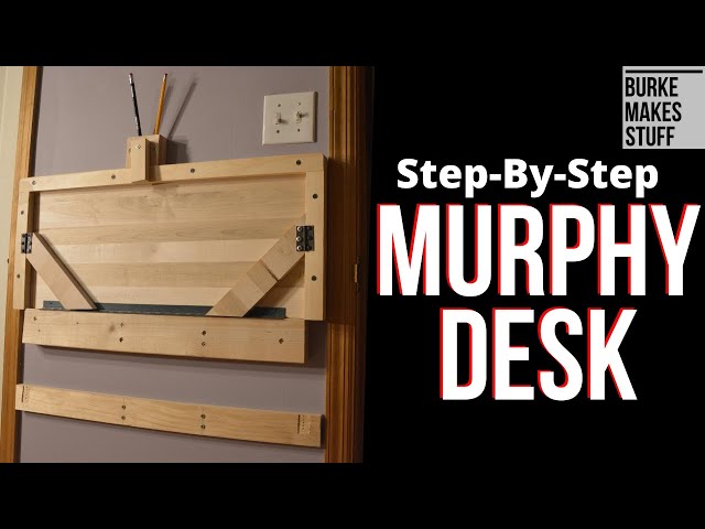 Space Saving Murphy Desk DIY - complete tutorial - folding desk - an easy, space saving desk