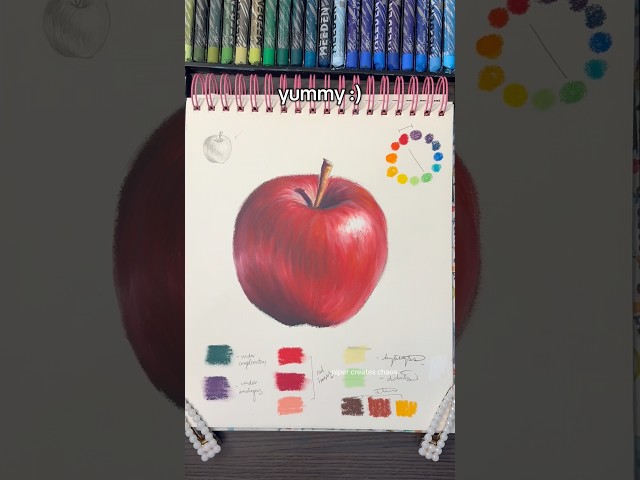 Color theory is always trust the process ✨🍎 #colortheory #oilpastel #artprocess #coloring