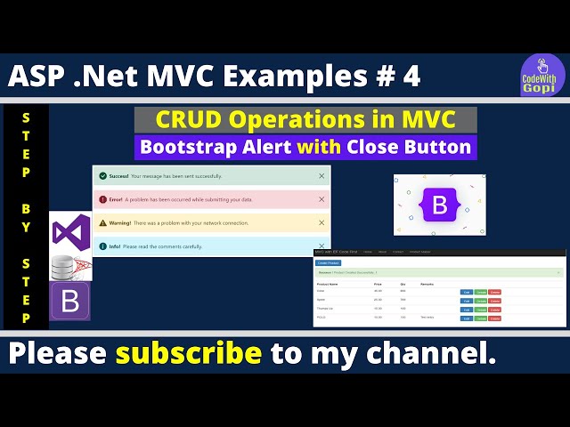 💡 Bootstrap Alert with Close Button in ASP.NET MVC | Show Success Message After Data Submission