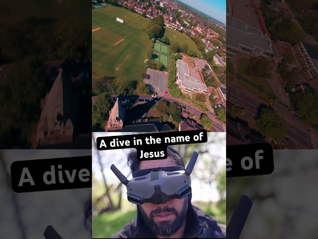 FPV Drone church diving