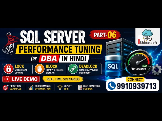 SQL Server Performance Tuning for DBA | Lock, Block & Deadlock Live Demo (Part-06)
