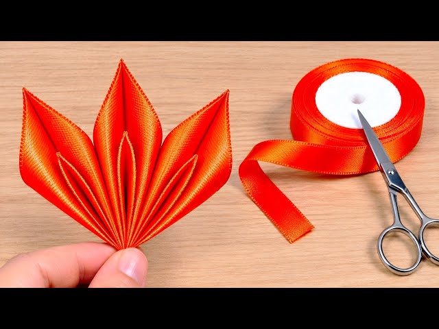 DIY Ribbon Flower 🌸Beautiful DIY Tutorial for Beginners/Easy DIY Craft Tutorial