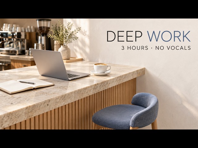 Deep Focus Music for Coding & Study | Quiet Coffee Bar, No Vocals • 3 Hours