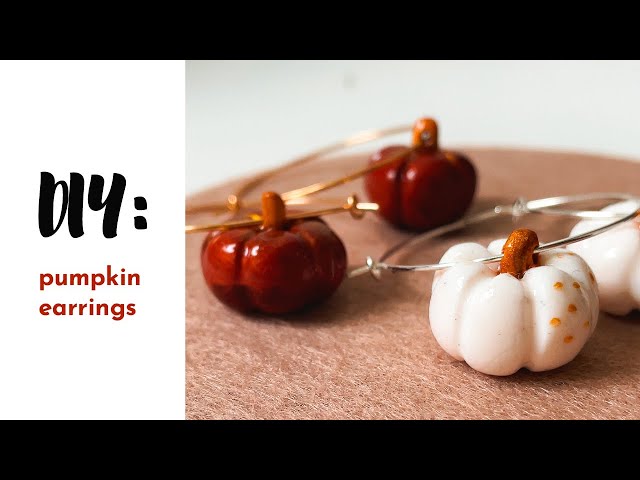 DIY: polymer clay pumpkin earrings | easy halloween jewellery tutorial | Fimo Soft and Fimo Effect