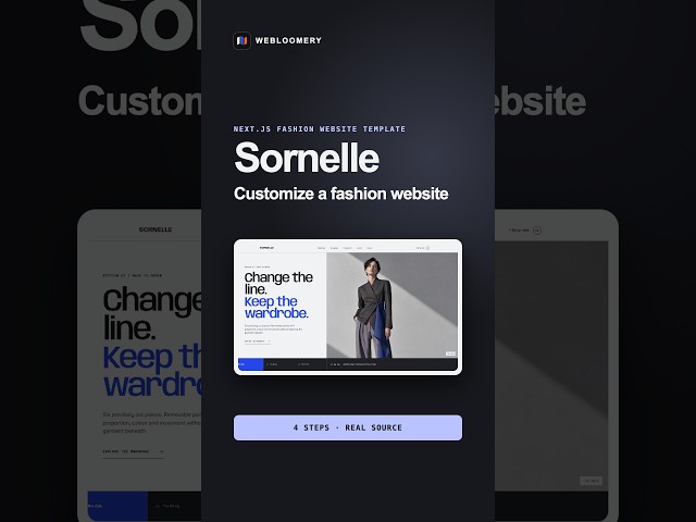 Customize a Next.js Fashion Website Template in 4 Steps | Sornelle #Shorts