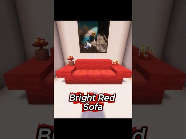 Bright Red Sofa Design 🛋️ #minecraft #shorts