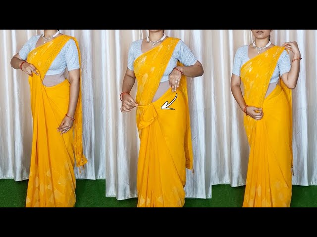 How to Wear a Saree Perfectly/Newly Married Girls Saree Draping Tutorial 