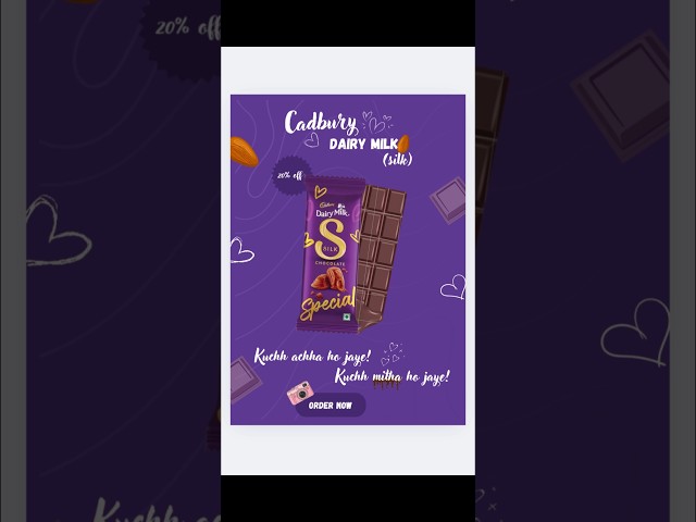 Cadbury chocolate ad poster design in canva #chocolate @CadburyDairyMilkSilk