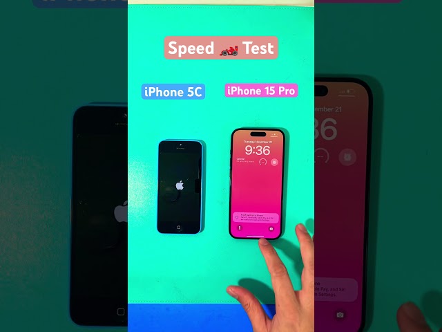 iPhone 5C vs iPhone 15 Pro Speed Test #viral #shorts #iphone5c #iphone15pro