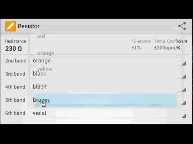 Calculate resistance of resistor using Android phone