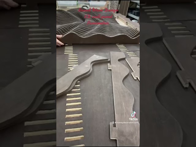 Abstract wood wall art, Parametric 3D wood wall panel