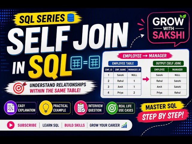SQL Self Join Explained | SQL Series for Beginners | Grow with Sakshi