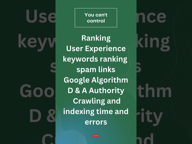 What you can and can't control in #SEO