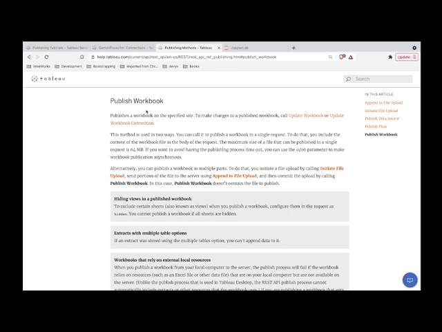 Publish Tableau workbooks connecting to published datasources using Python and the REST API