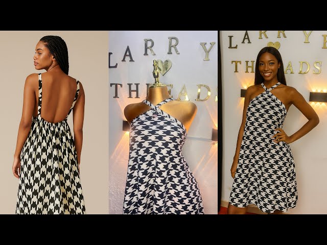 How to Sew a Halterneck Flare Dress with Elastic Back Adjuster