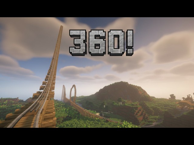 Minecraft 360° Epic Roller Coaster and Water Slide!