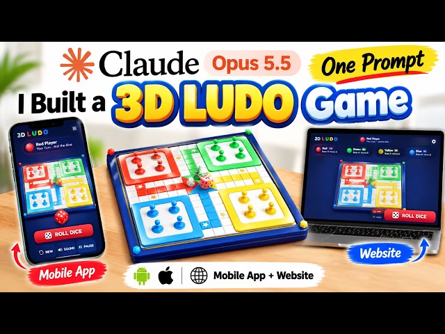 I Built a 3D Ludo Game with Claude Opus 5.5 in One Prompt | Mobile App + Website