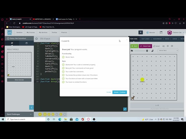 Karel Challenges #1 | Fetch | Racing Karel | CodeHS Tutorial |