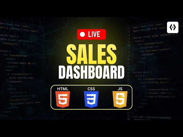 Sales Dashboard Website using HTML CSS JavaScript | Real-World Frontend Project