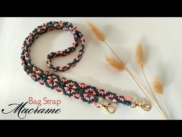 Macrame Bag Strap with Half Flower Pattern Tutorial