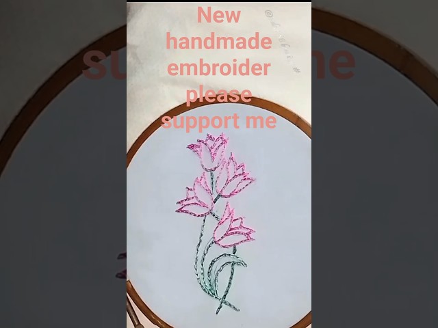 🌷 Easy Flower Embroidery Design | Simple Hand Embroidery Tutorial 🧵#EmbroideryTutorial#YouTubeShorts