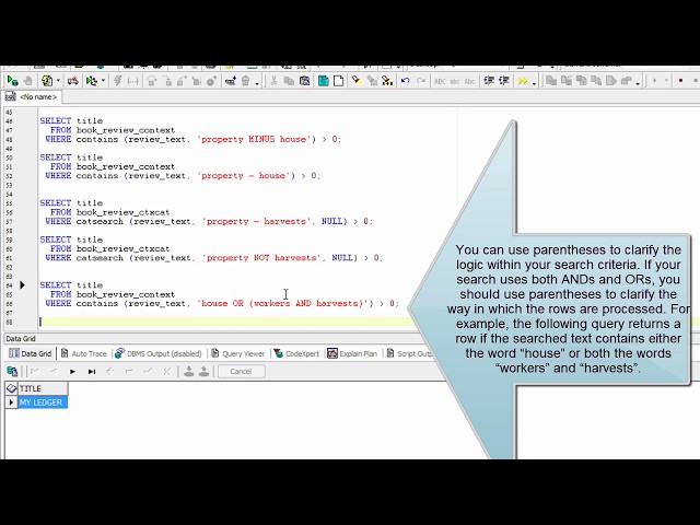 Oracle Optimization Tutorial, PL/SQL Course: Using Oracle Text for text Searches (Lesson 7)