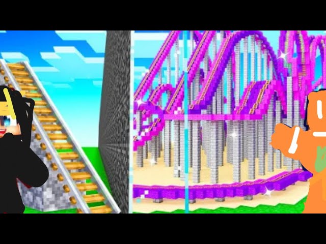 Noob vs pro build battle roller Coaster in Minecraft