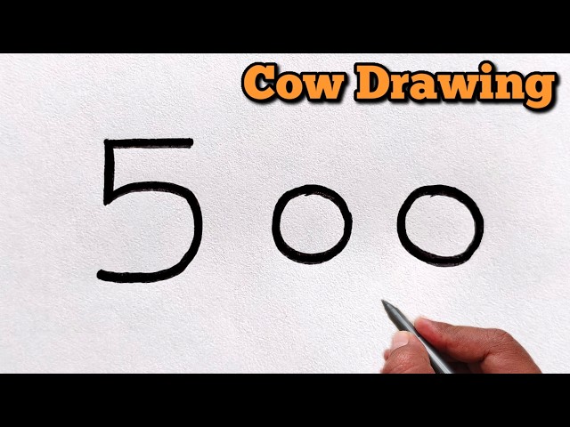 Turn Number 500 Into a Cow 🐄 | Creative Drawing Tutorial