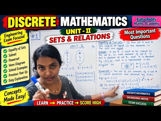 Discrete Mathematics Unit-II | Sets & Relations | Most Important Questions | Engineering Maths
