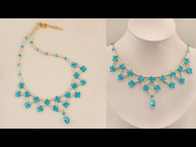 Easy Crystal Seed Beads Necklace Tutorial for Beginners: How to Make Necklace | Beads Jewelry Making