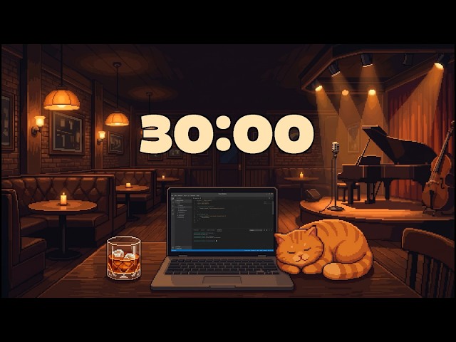 [30 MIN] Late Night Jazz Bar 🎷 Jazz Lo-fi Focus Timer for Coding & Deep Work