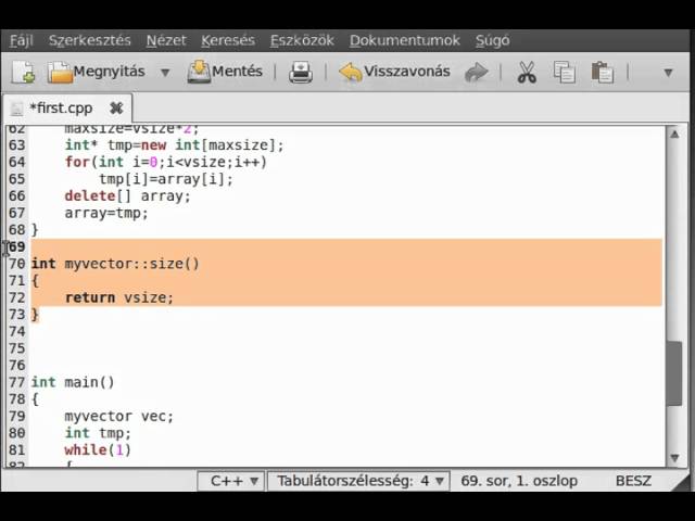 C++ tutorial 51 - make a simple vector class (part 2) - example program 2