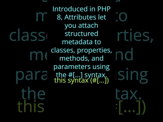 Attributes in PHP 8