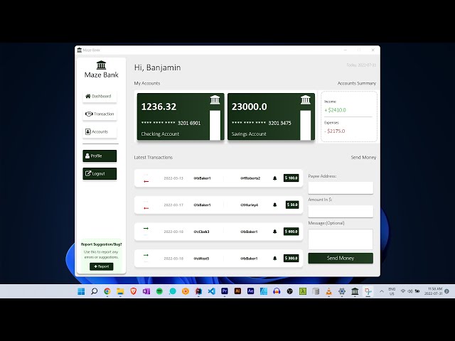 JavaFX - Create Banking Application With Data Persistence - 2025