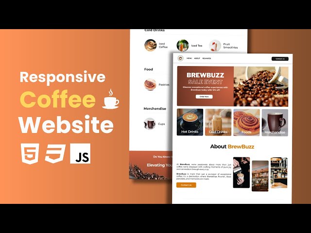Responsive Coffee Shop Website Using HTML CSS & JavaScript