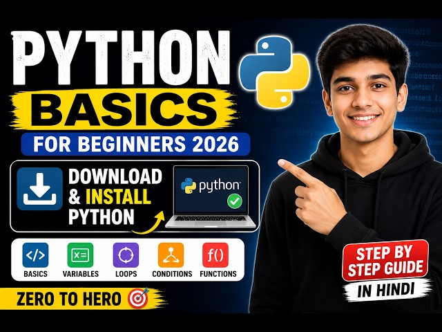 Learn Python from Scratch 2026 | Python Installation + Basics Tutorial #python #pythonforbeginners