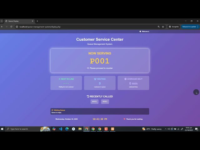 Queue Management System Using PHP and MySQL with Source Code