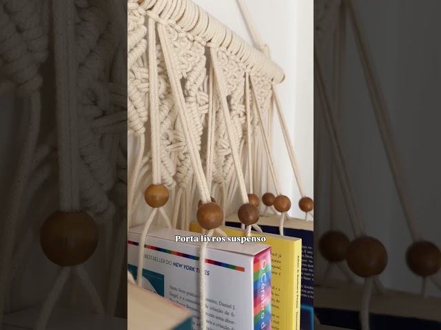 Porta livros macrame. Macrame de parede suspenso. #macrametutorial #macrame #diy